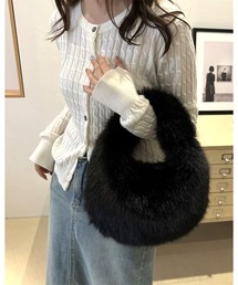 CANVAS+（キャンバスプラス）の「【CANVAS＋】もこもこフェイクファーミニバッグ（ハンドバッグ）」