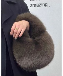 CANVAS+（キャンバスプラス）の「【CANVAS＋】もこもこフェイクファーミニバッグ（ハンドバッグ）」