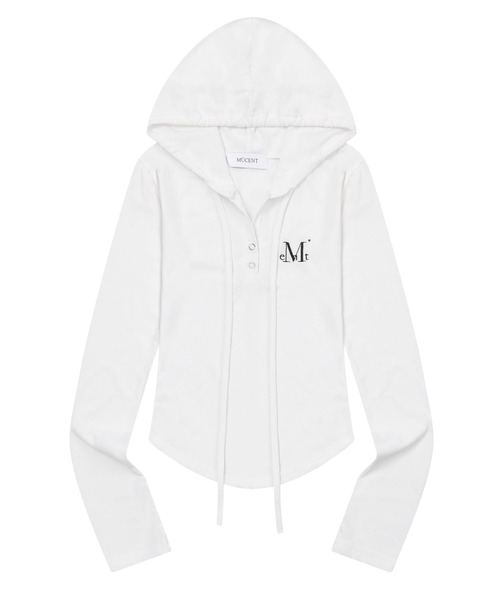 MUCENT(ムセント)の「★K-POPアイドル着用 MUCENT/RUEN フーディ― ロングスリーブ(Tシャツ/カットソー・レディース・ブラック/ホワイト/グレー・FREE)」の6枚目の写真