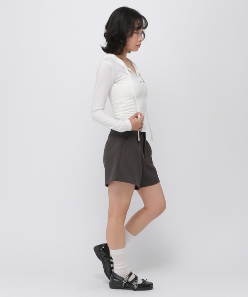 MUCENT(ムセント)の「★K-POPアイドル着用 MUCENT/RUEN フーディ― ロングスリーブ(Tシャツ/カットソー・レディース・ブラック/ホワイト/グレー・FREE)」の12枚目の写真