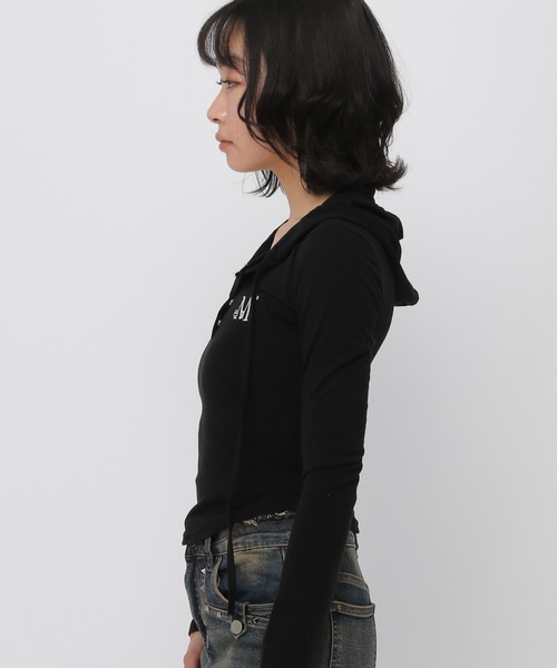 MUCENT(ムセント)の「★K-POPアイドル着用 MUCENT/RUEN フーディ― ロングスリーブ(Tシャツ/カットソー・レディース・ブラック/ホワイト/グレー・FREE)」の22枚目の写真