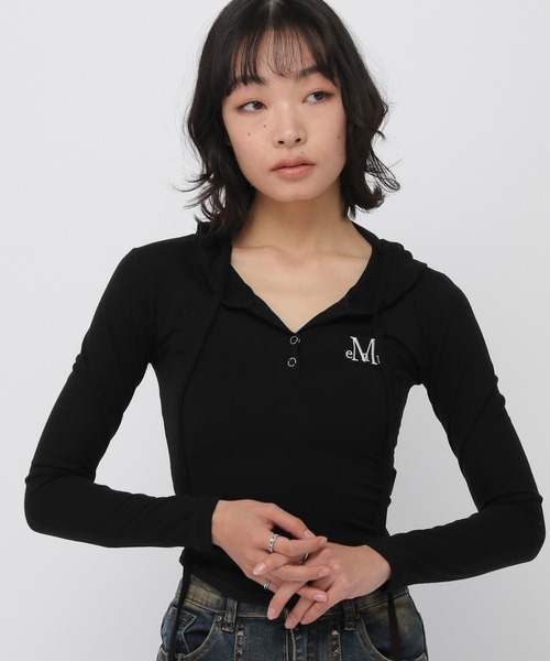 MUCENT(ムセント)の「★K-POPアイドル着用 MUCENT/RUEN フーディ― ロングスリーブ(Tシャツ/カットソー・レディース・ブラック/ホワイト/グレー・FREE)」の20枚目の写真