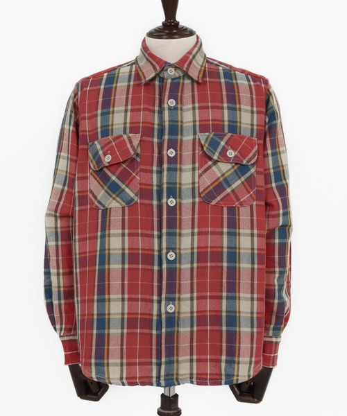 ms6292-ヴィンテージライクネルチェックシャツ(HLCM0224)（シャツ