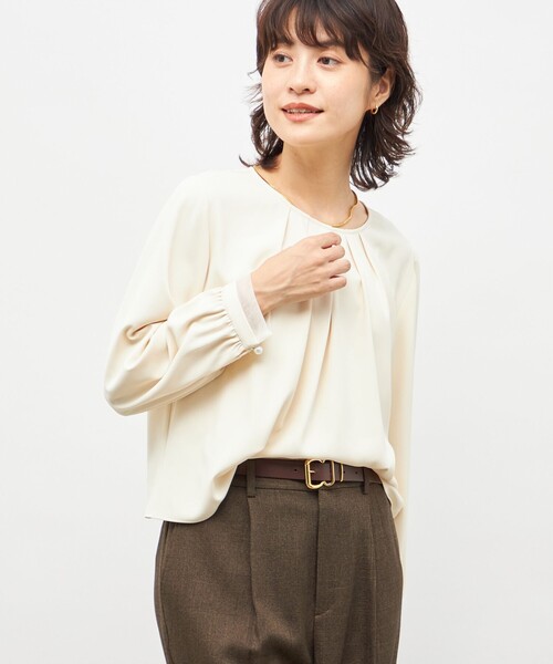 セール】ウォッシャブル2WAYストレッチブラウス（シャツ/ブラウス