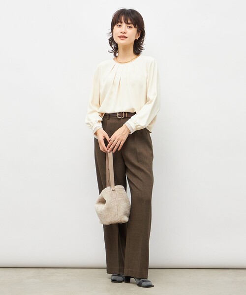 NOLLEY’S（ノーリーズ）の「ウォッシャブル2WAYストレッチブラウス（シャツ/ブラウス・レディース・キナリ/サックスブルー/ネイビー・36/38）」の5枚目の写真