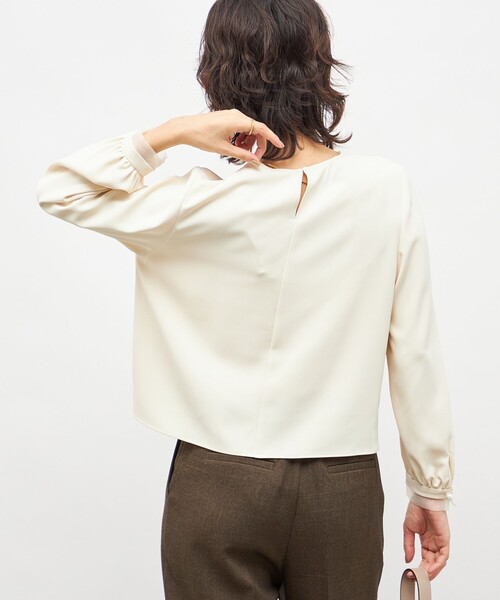 NOLLEY’S（ノーリーズ）の「ウォッシャブル2WAYストレッチブラウス（シャツ/ブラウス・レディース・キナリ/サックスブルー/ネイビー・36/38）」の12枚目の写真