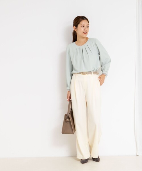 NOLLEY’S（ノーリーズ）の「ウォッシャブル2WAYストレッチブラウス（シャツ/ブラウス・レディース・キナリ/サックスブルー/ネイビー・36/38）」の17枚目の写真