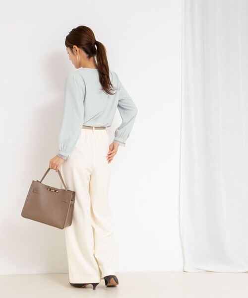 NOLLEY’S（ノーリーズ）の「ウォッシャブル2WAYストレッチブラウス（シャツ/ブラウス・レディース・キナリ/サックスブルー/ネイビー・36/38）」の18枚目の写真