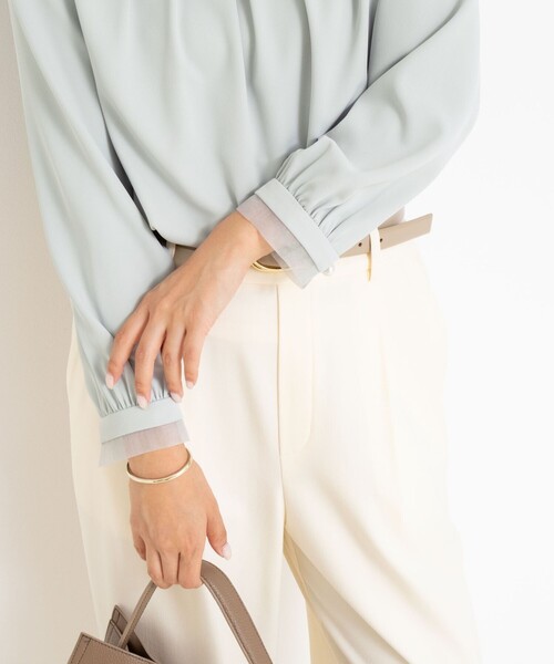 NOLLEY’S（ノーリーズ）の「ウォッシャブル2WAYストレッチブラウス（シャツ/ブラウス・レディース・キナリ/サックスブルー/ネイビー・36/38）」の22枚目の写真