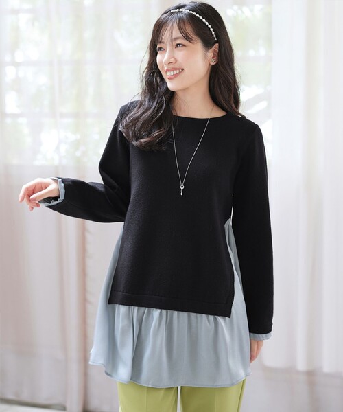 ヴィンテージサテンニットコンビチュニック（ニット/セーター