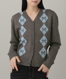 AMESWORLDWIDE | AMES WORLDWIDE／Vネックアーガイルニットカーディガン(カーディガン/ボレロ)