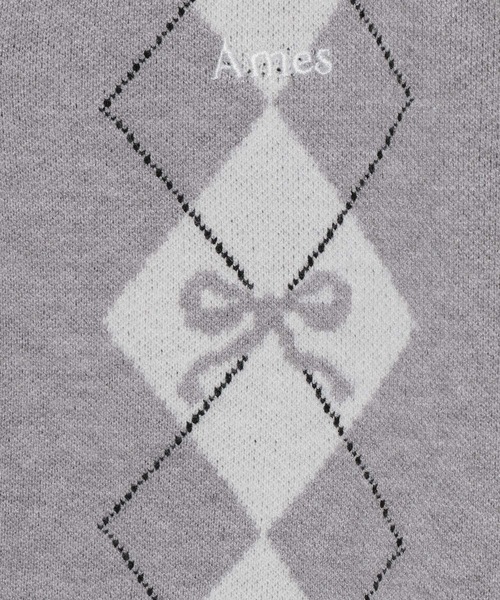 AMESWORLDWIDE（アメスワールドワイド）の「AMES WORLDWIDE／Vネックアーガイルニットカーディガン（カーディガン/ボレロ・レディース・グレー/ブラウン/チャコール・FREE）」の8枚目の写真