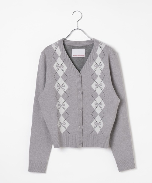 AMESWORLDWIDE（アメスワールドワイド）の「AMES WORLDWIDE／Vネックアーガイルニットカーディガン（カーディガン/ボレロ・レディース・グレー/ブラウン/チャコール・FREE）」の12枚目の写真