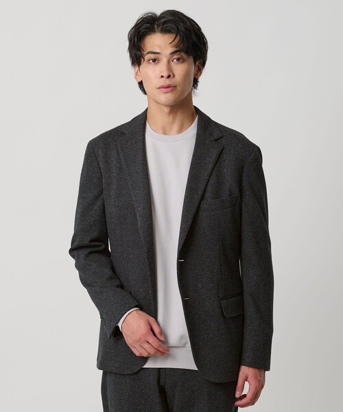 A DAY IN THE LIFE UNITED ARROWS(アデイインザライフユナイテッドアローズ)の「メランジ ホップサック ジャケット-セットアップ対応・ウォッシャブル-<A DAY IN THE LIFE>(カバーオール・メンズ・ダークグレー/ネイビー・XL/S/L/M)」の2枚目の写真