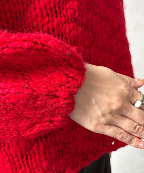 DouDou（ドゥドゥ）の「ローゲージニット（ニット/セーター・レディース・サックスブルー/グレー/レッド/レモンイエロー/オフホワイト/ピンク・FREE）」の16枚目の写真