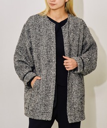 TEVALT | バックタックヘリンボーンツィードコーディガン(カーディガン/ボレロ)
