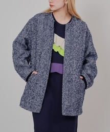 TEVALT | バックタックヘリンボーンツィードコーディガン(カーディガン/ボレロ)