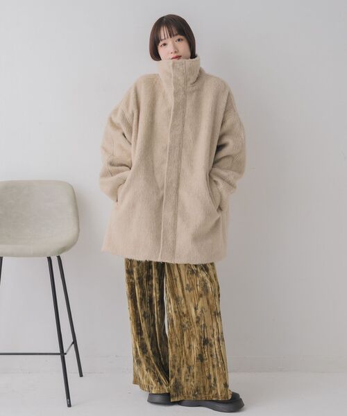 【WEB限定】シャギースタンドカラーコート