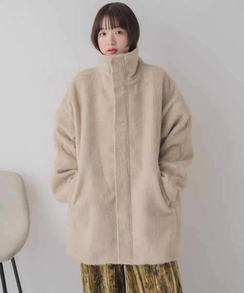 【WEB限定】シャギースタンドカラーコート