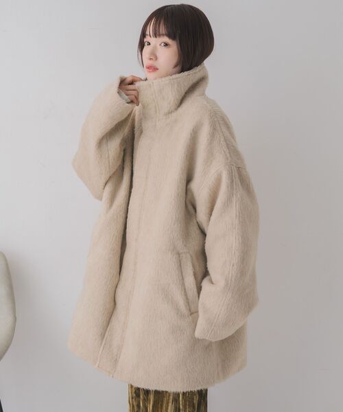 【WEB限定】シャギースタンドカラーコート
