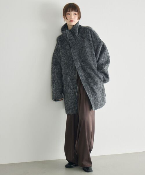 【WEB限定】シャギースタンドカラーコート
