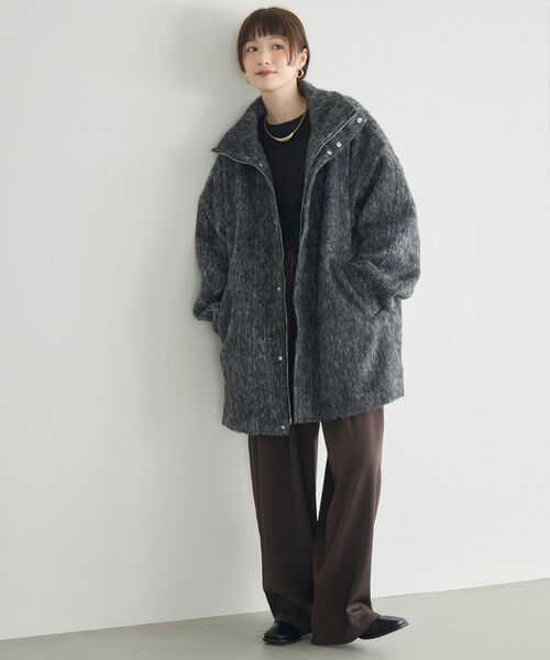 【WEB限定】シャギースタンドカラーコート