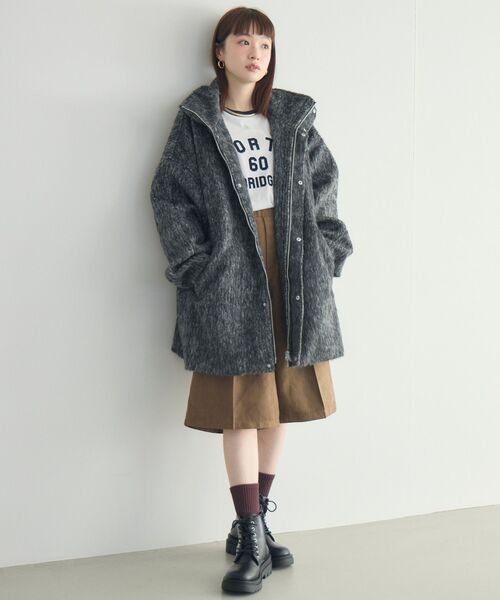 【WEB限定】シャギースタンドカラーコート