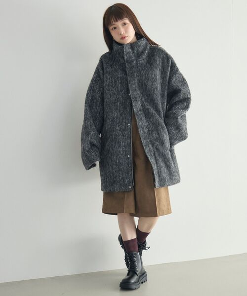 【WEB限定】シャギースタンドカラーコート