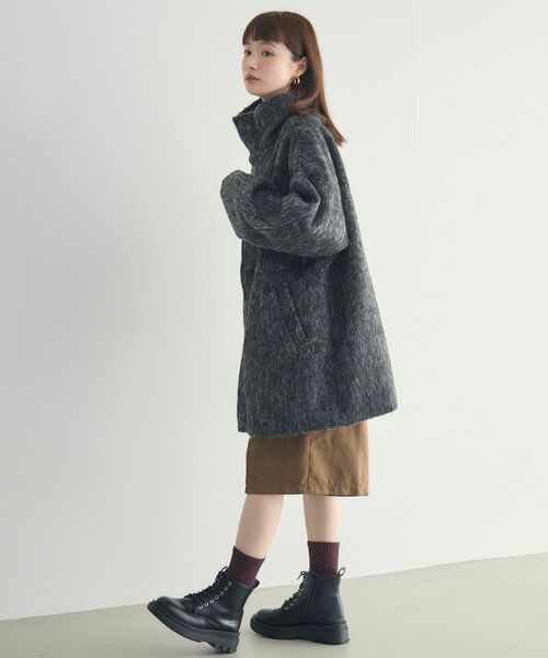 【WEB限定】シャギースタンドカラーコート