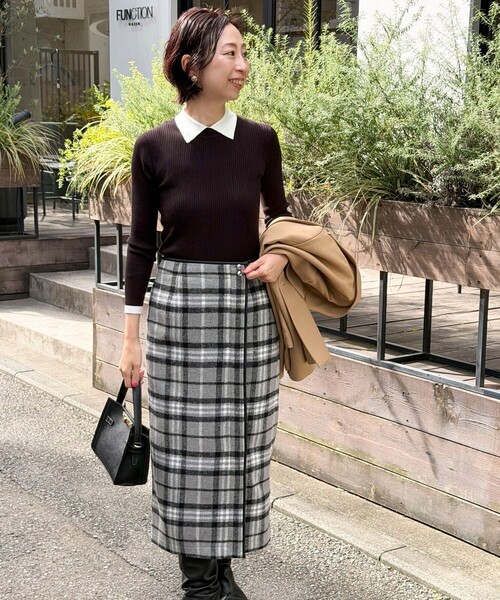 MICO COULIER（ミコクリエ）の「チェックラップスカート（スカート