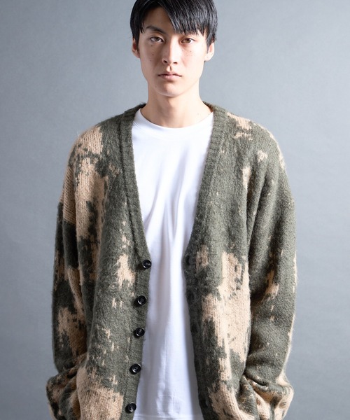 COMMON WARE(コモンウェアー)の「PF:MOHAIR LIKE GRANGE CARDIGAN/モヘア調グランジカーディガン(カーディガン/ボレロ・メンズ・カーキ/ブラック/ブルー・2/1)」の2枚目の写真