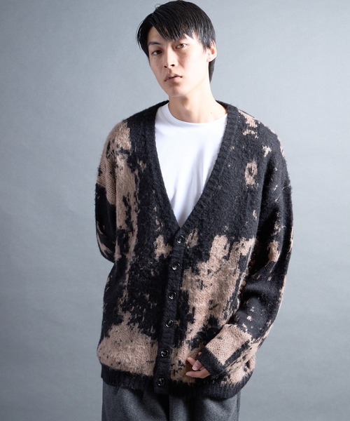 COMMON WARE(コモンウェアー)の「PF:MOHAIR LIKE GRANGE CARDIGAN/モヘア調グランジカーディガン(カーディガン/ボレロ・メンズ・カーキ/ブラック/ブルー・2/1)」の1枚目の写真