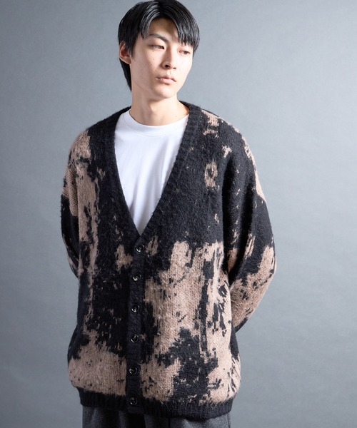 COMMON WARE(コモンウェアー)の「PF:MOHAIR LIKE GRANGE CARDIGAN/モヘア調グランジカーディガン(カーディガン/ボレロ・メンズ・カーキ/ブラック/ブルー・2/1)」の4枚目の写真