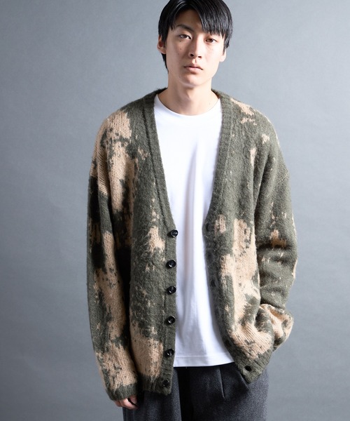 COMMON WARE(コモンウェアー)の「PF:MOHAIR LIKE GRANGE CARDIGAN/モヘア調グランジカーディガン(カーディガン/ボレロ・メンズ・カーキ/ブラック/ブルー・2/1)」の8枚目の写真