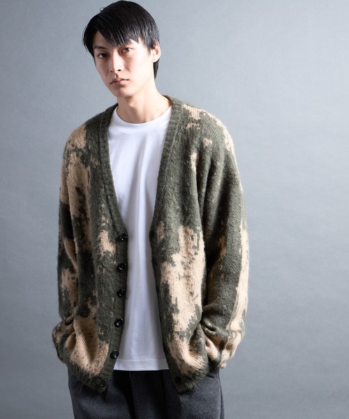 COMMON WARE(コモンウェアー)の「PF:MOHAIR LIKE GRANGE CARDIGAN/モヘア調グランジカーディガン(カーディガン/ボレロ・メンズ・カーキ/ブラック/ブルー・2/1)」の10枚目の写真