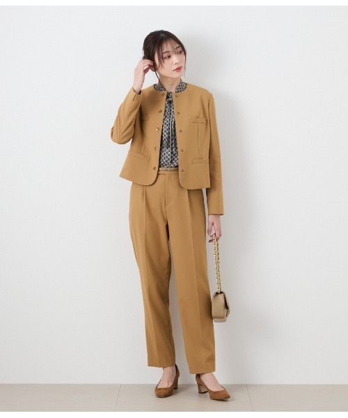NEWYORKER（ニューヨーカー）の「【ウォッシャブル】コンパクトダブルクロス センタープレステーパードパンツ（スラックス・レディース・キャメル/ネイビー・9号/11号）」の16枚目の写真