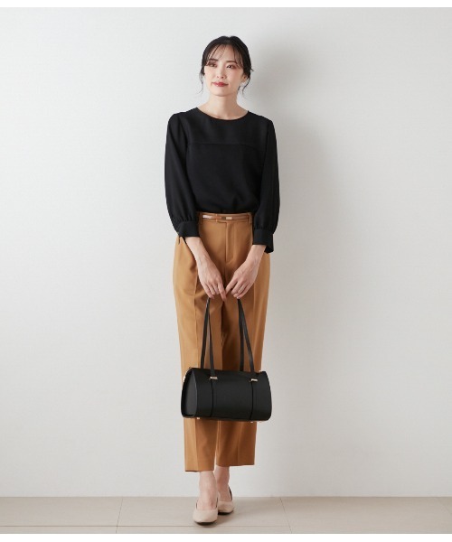 NEWYORKER（ニューヨーカー）の「【ウォッシャブル】コンパクトダブルクロス センタープレステーパードパンツ（スラックス・レディース・キャメル/ネイビー・9号/11号）」の18枚目の写真