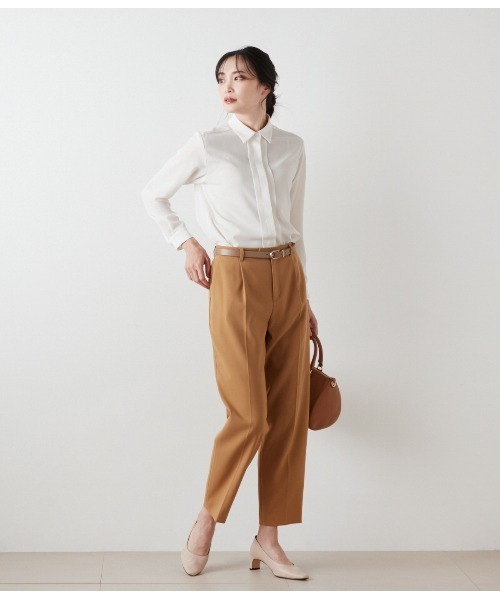 NEWYORKER（ニューヨーカー）の「【ウォッシャブル】コンパクトダブルクロス センタープレステーパードパンツ（スラックス・レディース・キャメル/ネイビー・9号/11号）」の20枚目の写真