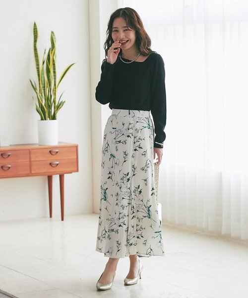 La boutique BonBon(ラブティックボンボン)の「【春まで使える!・3サイズ展開あり】ミストガーデンマーメイドスカート(スカート・レディース・ネイビー/ピンク/オフホワイト・38/36/34)」の13枚目の写真