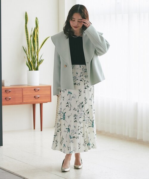 La boutique BonBon(ラブティックボンボン)の「【春まで使える!・3サイズ展開あり】ミストガーデンマーメイドスカート(スカート・レディース・ネイビー/ピンク/オフホワイト・38/36/34)」の15枚目の写真