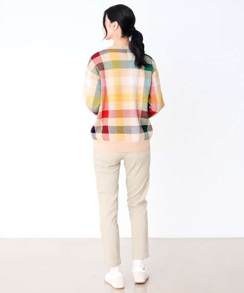 Arnold Palmer（アーノルドパーマー）の「シェア パーマーチェック ジャガードニット プルオーバー（ニット/セーター・レディース・ネイビー/ベージュ/アイボリー・LL/L/M/S/XS）」の12枚目の写真