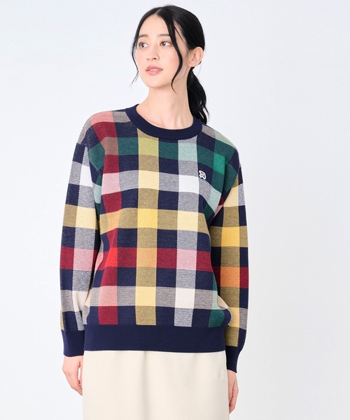 Arnold Palmer（アーノルドパーマー）の「シェア パーマーチェック ジャガードニット プルオーバー（ニット/セーター・レディース・ネイビー/ベージュ/アイボリー・LL/L/M/S/XS）」の17枚目の写真