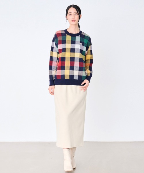 Arnold Palmer（アーノルドパーマー）の「シェア パーマーチェック ジャガードニット プルオーバー（ニット/セーター・レディース・ネイビー/ベージュ/アイボリー・LL/L/M/S/XS）」の18枚目の写真