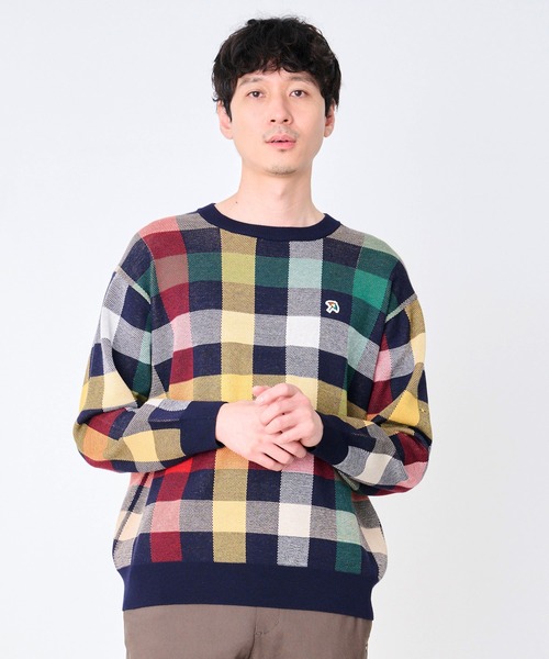 Arnold Palmer（アーノルドパーマー）の「シェア パーマーチェック ジャガードニット プルオーバー（ニット/セーター・レディース・ネイビー/ベージュ/アイボリー・LL/L/M/S/XS）」の19枚目の写真