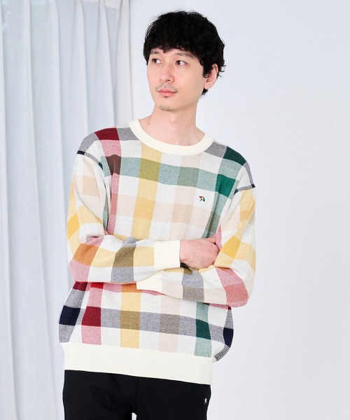 Arnold Palmer（アーノルドパーマー）の「シェア パーマーチェック ジャガードニット プルオーバー（ニット/セーター・レディース・ネイビー/ベージュ/アイボリー・LL/L/M/S/XS）」の21枚目の写真