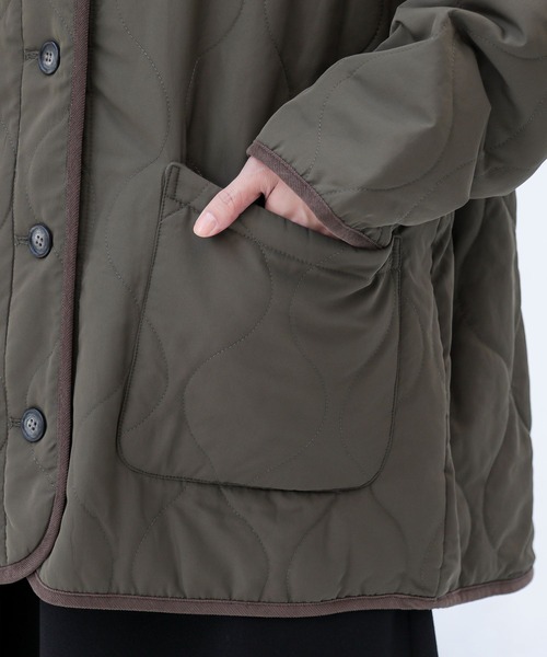 n'OrLABEL（ノアールレーベル）の「『ノーカラーキルティングジャケット』（その他アウター・レディース・カーキ/ブラック/ベージュ・FREE）」の21枚目の写真