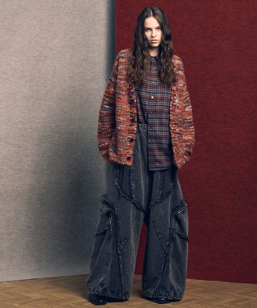 MAISON SPECIAL(メゾンスペシャル)の「《UNISEX》Italian Imported Yarn Prime-Over V-neck cardigan/イタリアンインポートヤーンプライムオーバーVネックカーディガン【MAISON SPECIAL/メゾンスペシャル】(カーディガン/ボレロ・メンズ・グリーン/オレンジ/ブルー・1/2)」の6枚目の写真