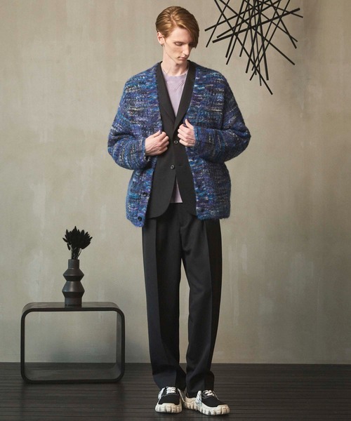 MAISON SPECIAL(メゾンスペシャル)の「《UNISEX》Italian Imported Yarn Prime-Over V-neck cardigan/イタリアンインポートヤーンプライムオーバーVネックカーディガン【MAISON SPECIAL/メゾンスペシャル】(カーディガン/ボレロ・メンズ・グリーン/オレンジ/ブルー・1/2)」の7枚目の写真