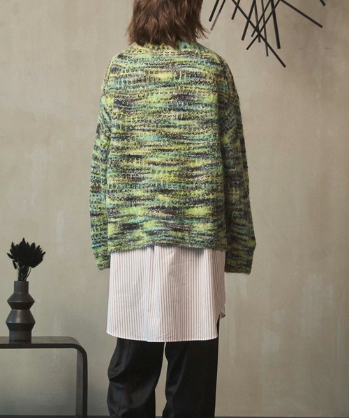 MAISON SPECIAL(メゾンスペシャル)の「《UNISEX》Italian Imported Yarn Prime-Over V-neck cardigan/イタリアンインポートヤーンプライムオーバーVネックカーディガン【MAISON SPECIAL/メゾンスペシャル】(カーディガン/ボレロ・メンズ・グリーン/オレンジ/ブルー・1/2)」の10枚目の写真