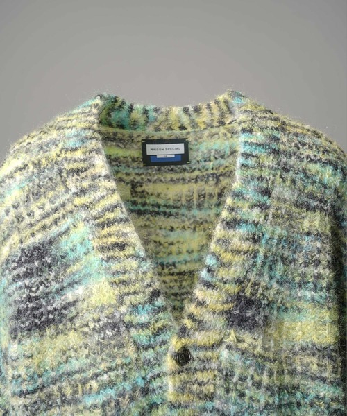 MAISON SPECIAL(メゾンスペシャル)の「《UNISEX》Italian Imported Yarn Prime-Over V-neck cardigan/イタリアンインポートヤーンプライムオーバーVネックカーディガン【MAISON SPECIAL/メゾンスペシャル】(カーディガン/ボレロ・メンズ・グリーン/オレンジ/ブルー・1/2)」の20枚目の写真